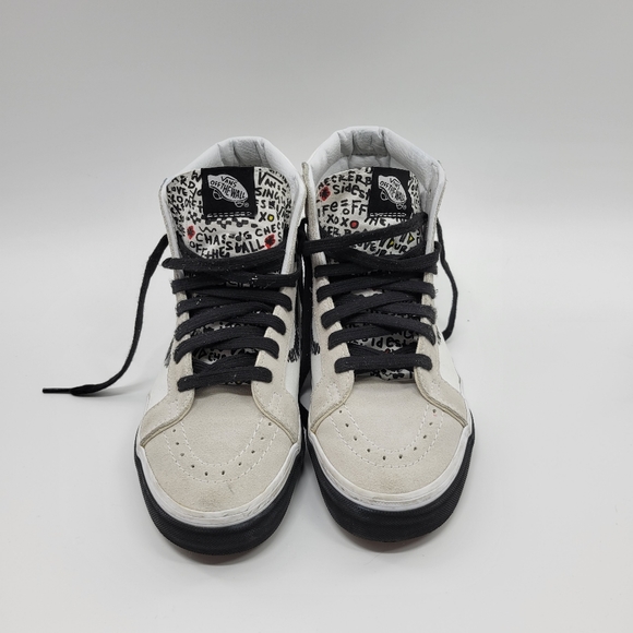 Vans. Unisex SK8-Hi Reissue DIY Black/ True White Skate Shoe - Picture 3 of 12
